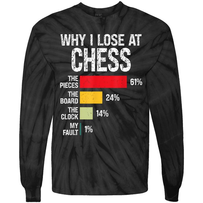 Chess Player Coach Lover Joke For Board Game Geek Women Tie-Dye Long Sleeve Shirt