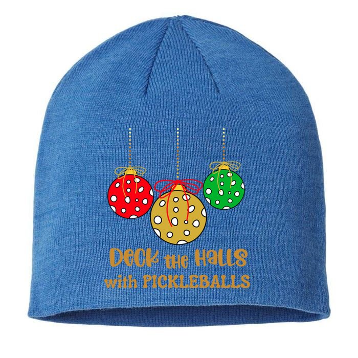 Christmas Pickleball Cool Gift Deck The Halls With Pickleballs Cool Gift Sustainable Beanie