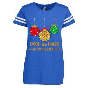 Christmas Pickleball Cool Gift Deck The Halls With Pickleballs Cool Gift Enza Ladies Jersey Football T-Shirt