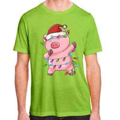 Cute Pig Christmas Dabbing Meaningful Gift Adult ChromaSoft Performance T-Shirt