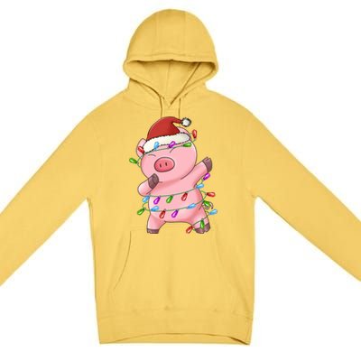 Cute Pig Christmas Dabbing Meaningful Gift Premium Pullover Hoodie