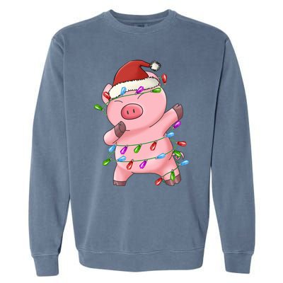 Cute Pig Christmas Dabbing Meaningful Gift Garment-Dyed Sweatshirt