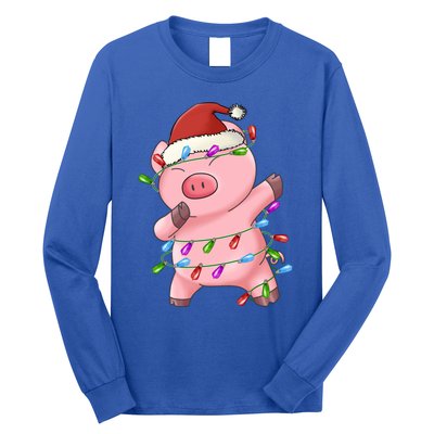 Cute Pig Christmas Dabbing Meaningful Gift Long Sleeve Shirt