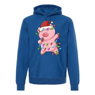 Cute Pig Christmas Dabbing Meaningful Gift Premium Hoodie