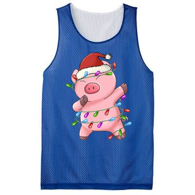 Cute Pig Christmas Dabbing Meaningful Gift Mesh Reversible Basketball Jersey Tank