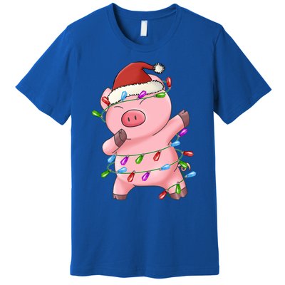 Cute Pig Christmas Dabbing Meaningful Gift Premium T-Shirt