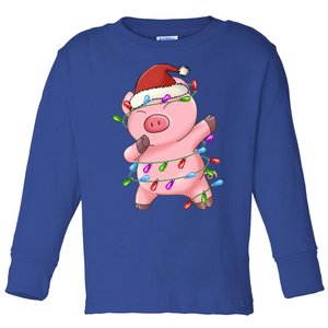 Cute Pig Christmas Dabbing Meaningful Gift Toddler Long Sleeve Shirt