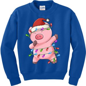 Cute Pig Christmas Dabbing Meaningful Gift Kids Sweatshirt