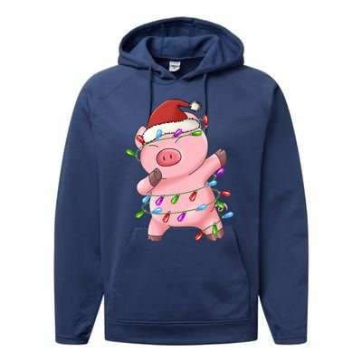 Cute Pig Christmas Dabbing Meaningful Gift Performance Fleece Hoodie