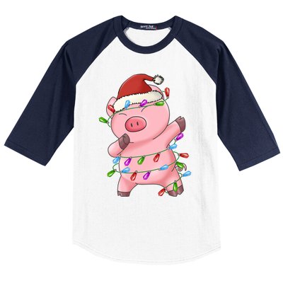 Cute Pig Christmas Dabbing Meaningful Gift Baseball Sleeve Shirt