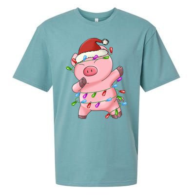 Cute Pig Christmas Dabbing Meaningful Gift Sueded Cloud Jersey T-Shirt