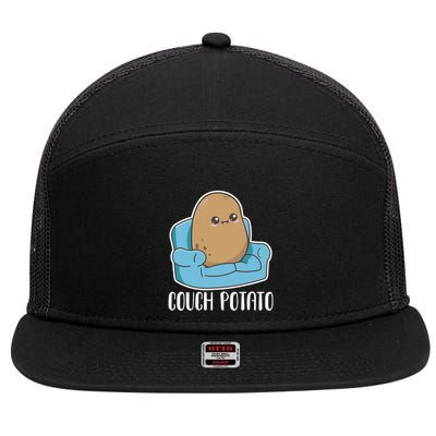 Couch Potato Cute Kawaii Funny Potato Costume 7 Panel Mesh Trucker Snapback Hat