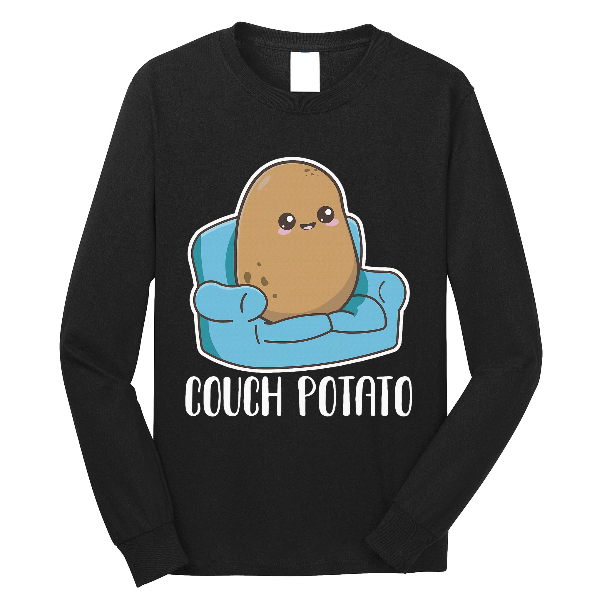 Couch Potato Cute Kawaii Funny Potato Costume Long Sleeve Shirt