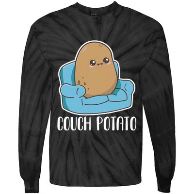Couch Potato Cute Kawaii Funny Potato Costume Tie-Dye Long Sleeve Shirt