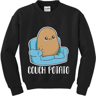 Couch Potato Cute Kawaii Funny Potato Costume Kids Sweatshirt