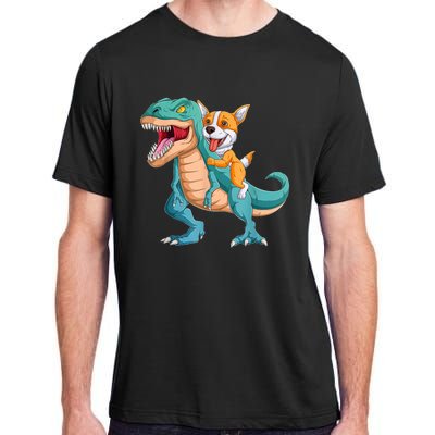 Corgi Puppy Corgi T Rex Dinosaur For Pet Lovers Adult ChromaSoft Performance T-Shirt