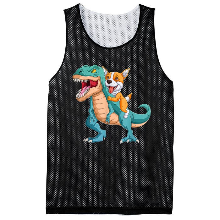 Corgi Puppy Corgi T Rex Dinosaur For Pet Lovers Mesh Reversible Basketball Jersey Tank