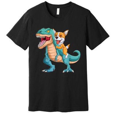 Corgi Puppy Corgi T Rex Dinosaur For Pet Lovers Premium T-Shirt