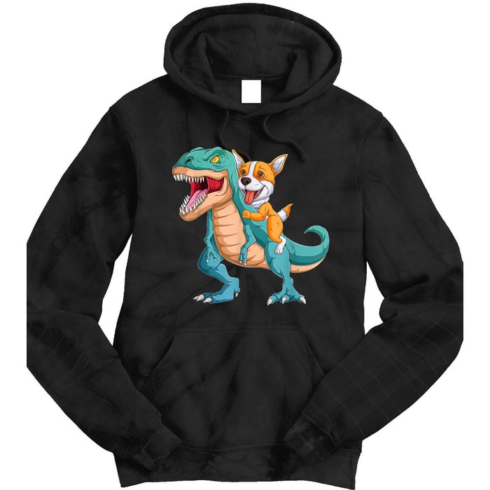 Corgi Puppy Corgi T Rex Dinosaur For Pet Lovers Tie Dye Hoodie