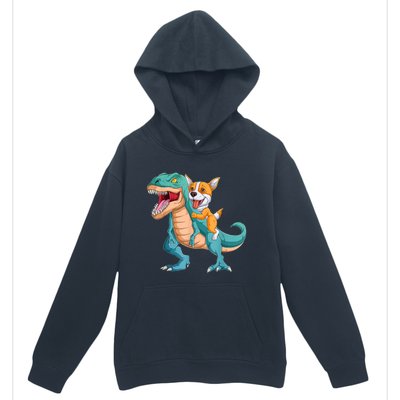 Corgi Puppy Corgi T Rex Dinosaur For Pet Lovers Urban Pullover Hoodie