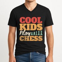 Cool Play Chess Player Chess Board Chess Lovers V-Neck T-Shirt