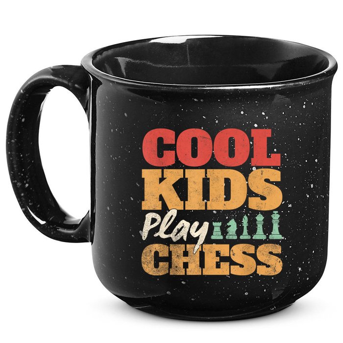 Cool Play Chess Player Chess Board Chess Lovers 15oz Campfire Ceramic Mug
