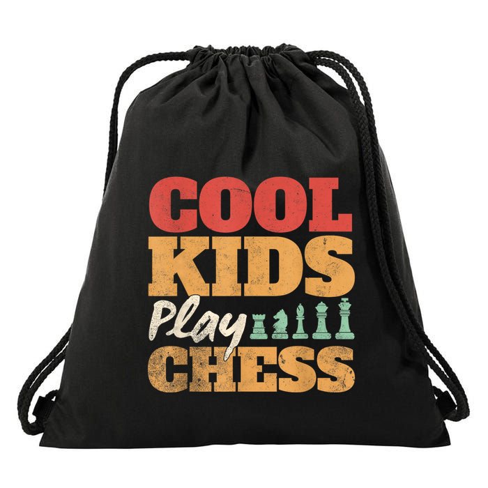 Cool Play Chess Player Chess Board Chess Lovers Drawstring Bag