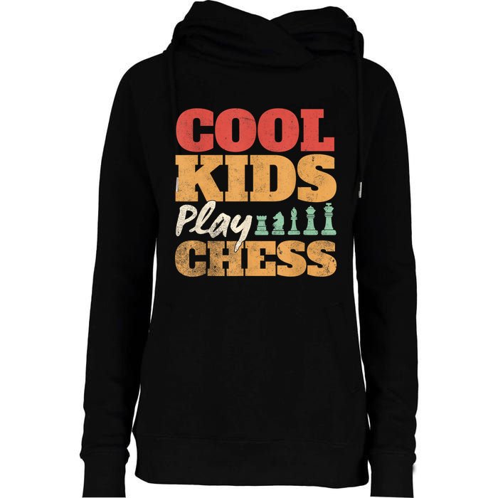 Cool Play Chess Player Chess Board Chess Lovers Womens Funnel Neck Pullover Hood