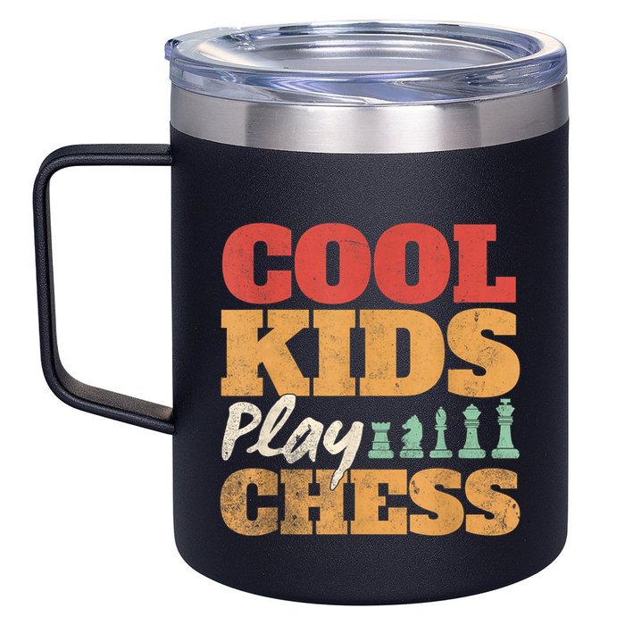 Cool Play Chess Player Chess Board Chess Lovers 12oz Stainless Steel Coffee Mug