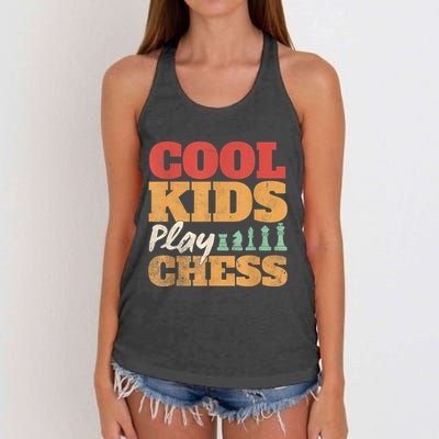 Cool Play Chess Player Chess Board Chess Lovers Women's Knotted Racerback Tank