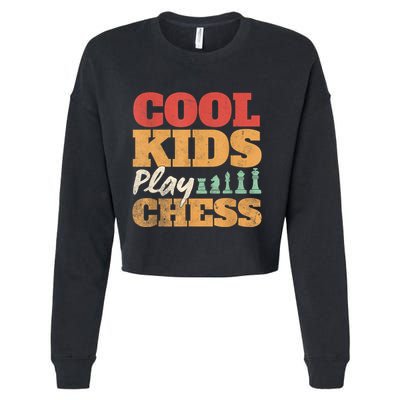 Cool Play Chess Player Chess Board Chess Lovers Cropped Pullover Crew