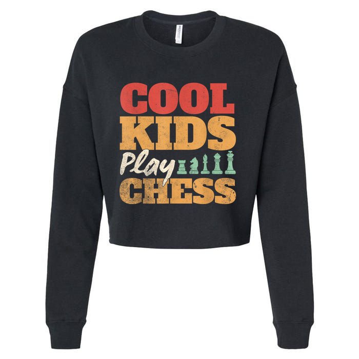 Cool Play Chess Player Chess Board Chess Lovers Cropped Pullover Crew