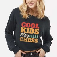 Cool Play Chess Player Chess Board Chess Lovers Cropped Pullover Crew