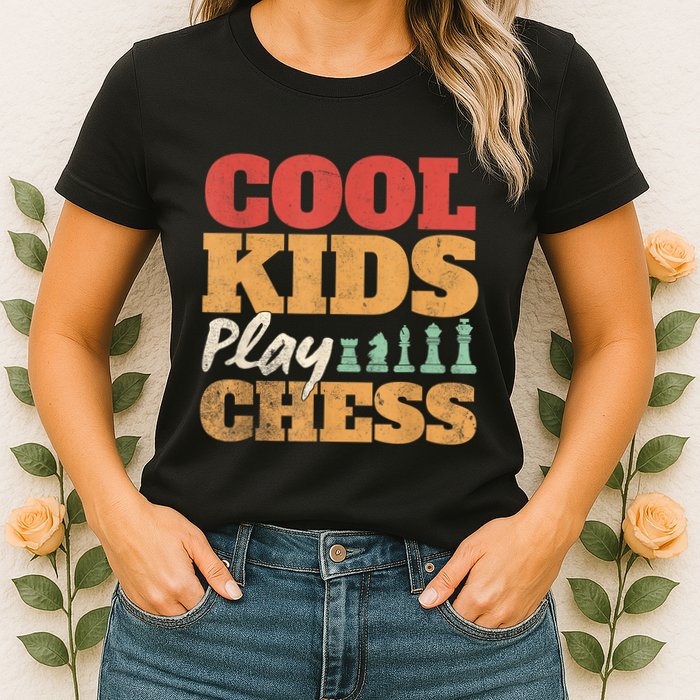 Cool Play Chess Player Chess Board Chess Lovers Womens T-Shirt
