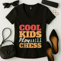 Cool Play Chess Player Chess Board Chess Lovers Women's V-Neck T-Shirt