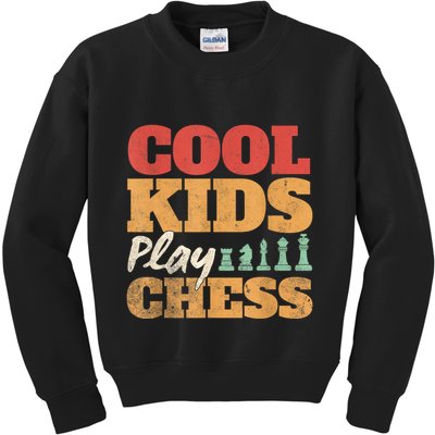 Cool Play Chess Player Chess Board Chess Lovers Kids Sweatshirt