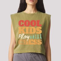 Cool Play Chess Player Chess Board Chess Lovers Garment-Dyed Women's Muscle Tee