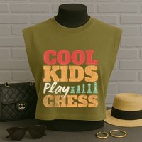 Cool Play Chess Player Chess Board Chess Lovers Garment-Dyed Women's Muscle Tee