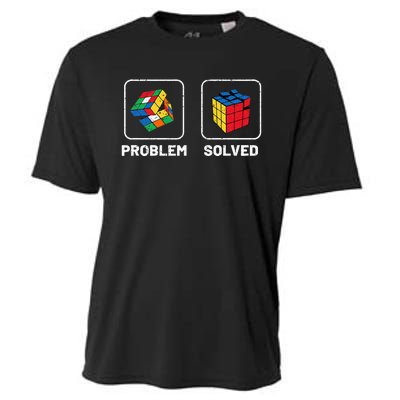 Competitive Puzzle Cube Problem Solved Speed Cubing Cooling Performance Crew T-Shirt