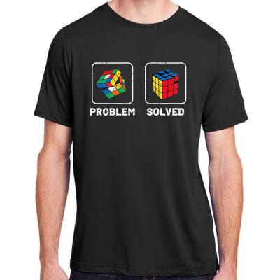 Competitive Puzzle Cube Problem Solved Speed Cubing Adult ChromaSoft Performance T-Shirt