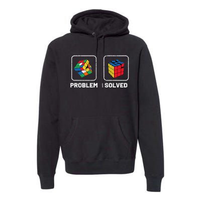 Competitive Puzzle Cube Problem Solved Speed Cubing Premium Hoodie