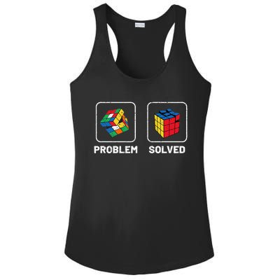 Competitive Puzzle Cube Problem Solved Speed Cubing Ladies PosiCharge Competitor Racerback Tank