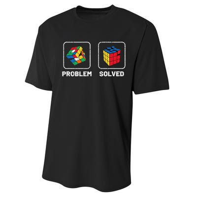 Competitive Puzzle Cube Problem Solved Speed Cubing Performance Sprint T-Shirt