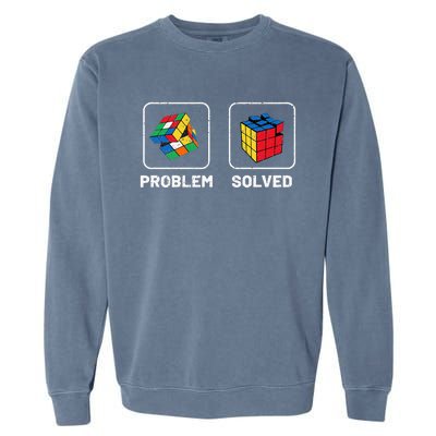 Competitive Puzzle Cube Problem Solved Speed Cubing Garment-Dyed Sweatshirt