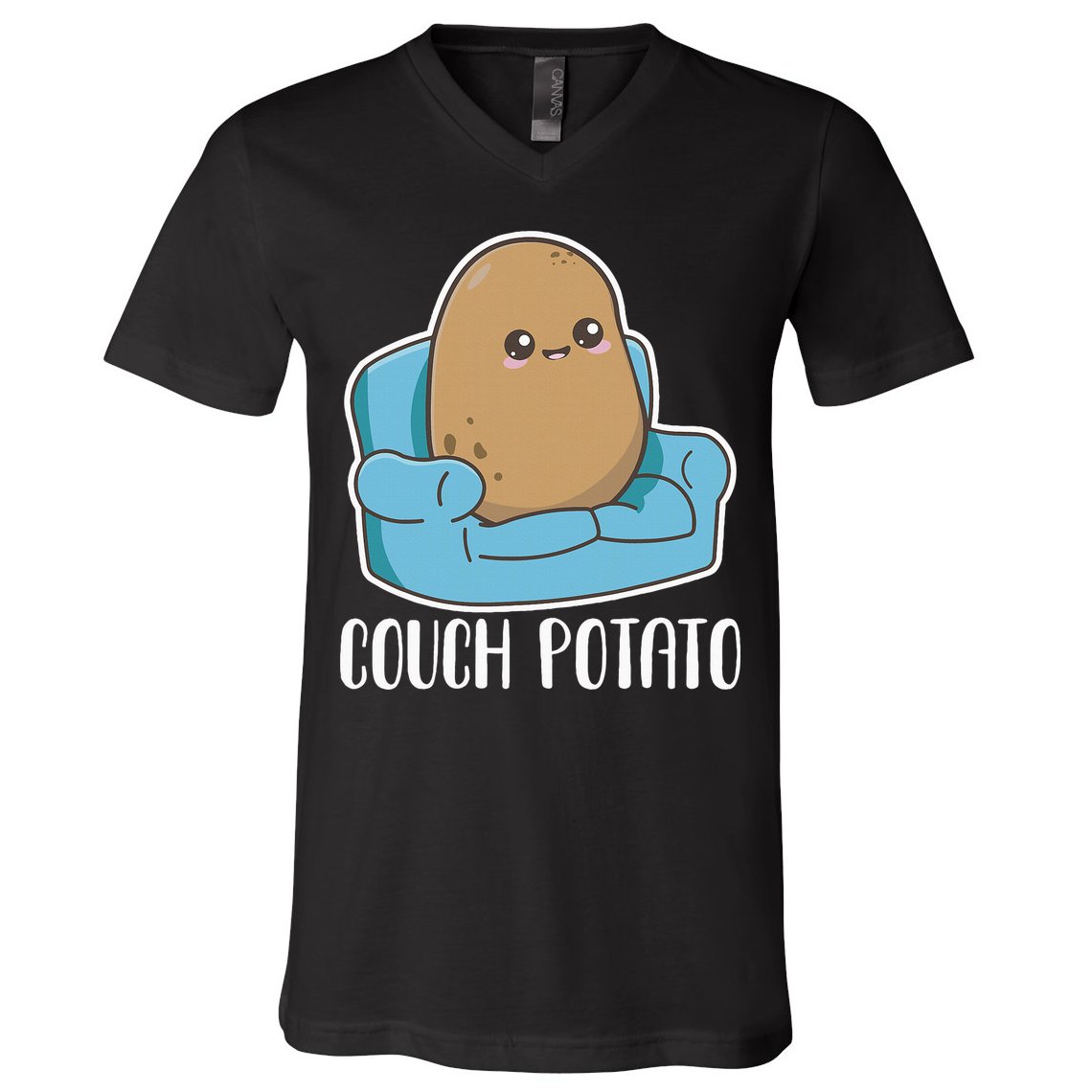 Couch Potato Cute Kawaii Funny Potato V-Neck T-Shirt