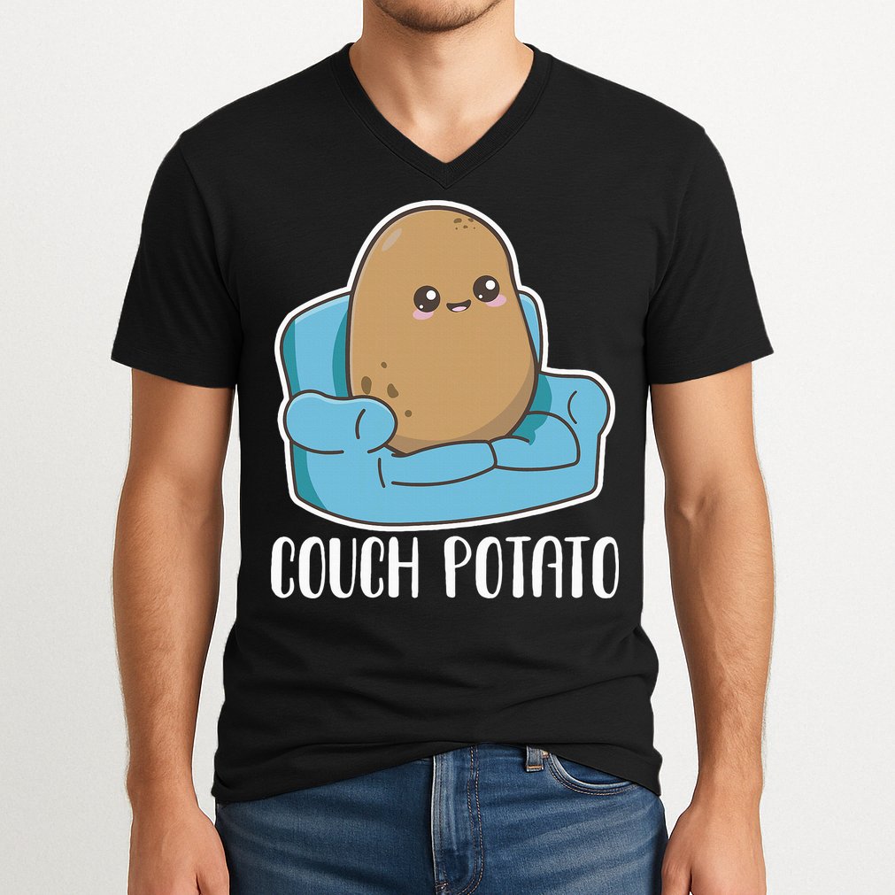 Couch Potato Cute Kawaii Funny Potato V-Neck T-Shirt