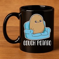 Couch Potato Cute Kawaii Funny Potato 11oz C Handle Ceramic Mug