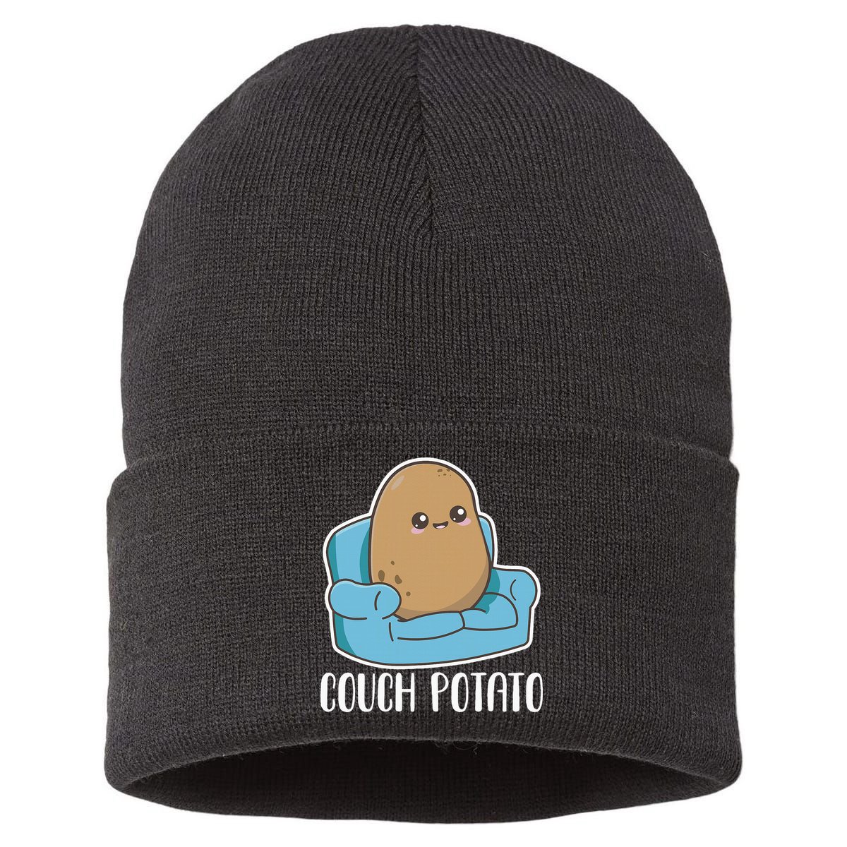 Couch Potato Cute Kawaii Funny Potato Sustainable Knit Beanie