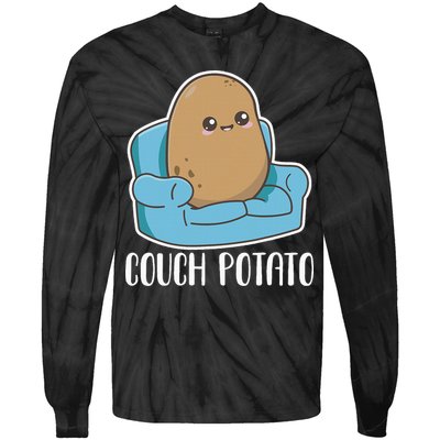 Couch Potato Cute Kawaii Funny Potato Tie-Dye Long Sleeve Shirt