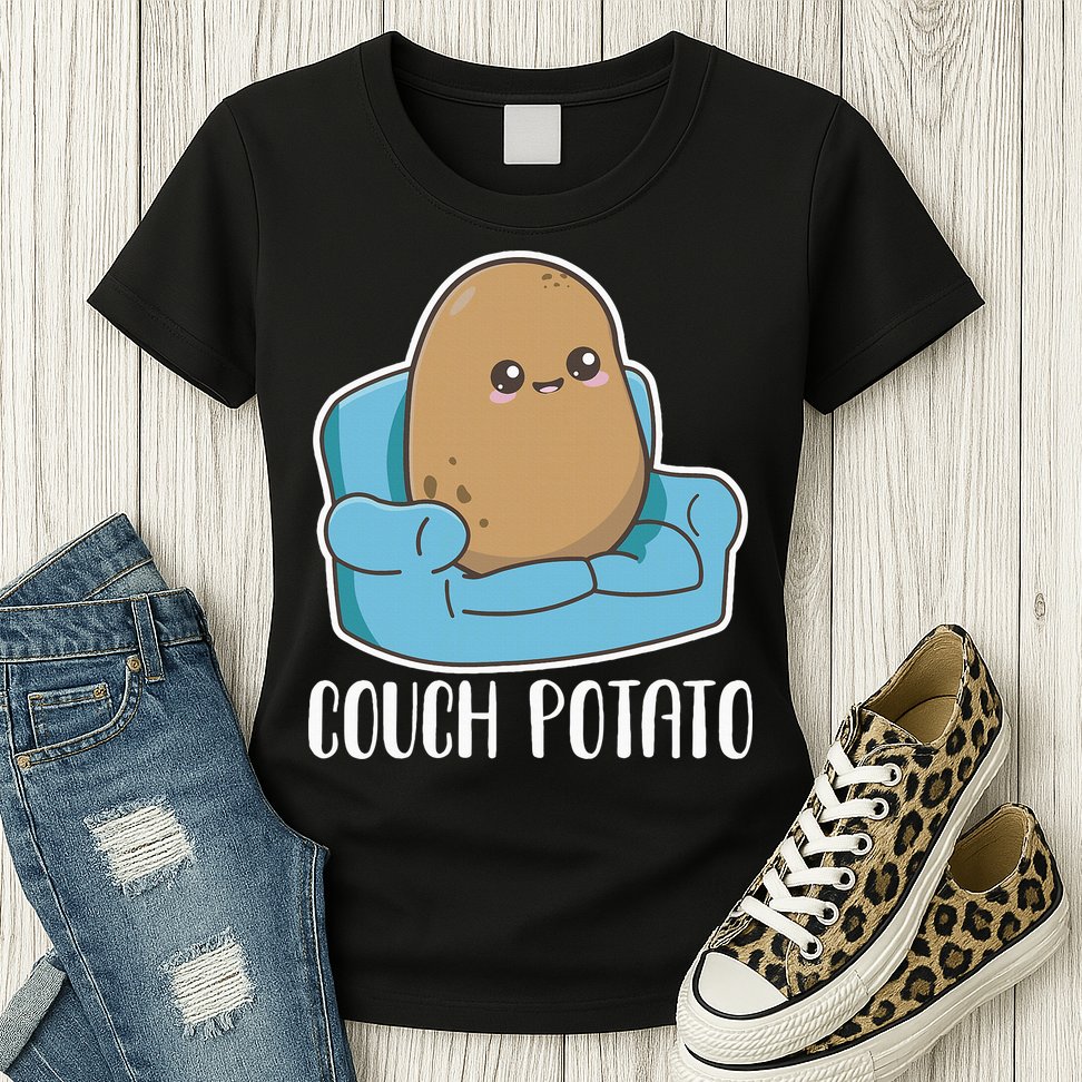 Couch Potato Cute Kawaii Funny Potato Womens T-Shirt